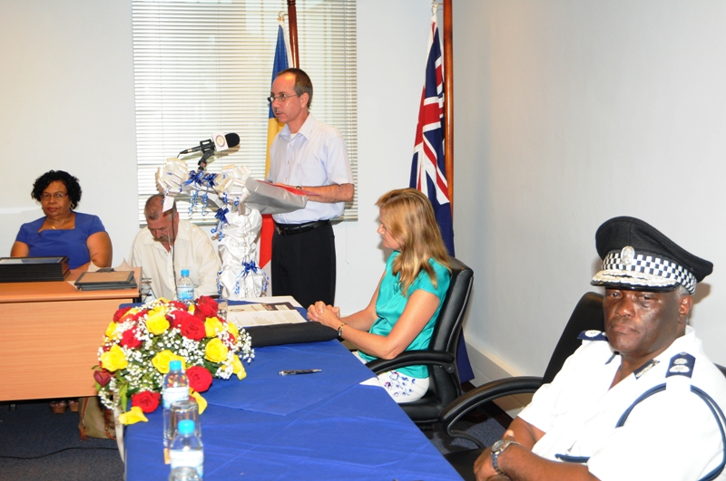 Minister Morgan addressing guests and delegates at the opening of the workshop Photo: Seychelles Nation