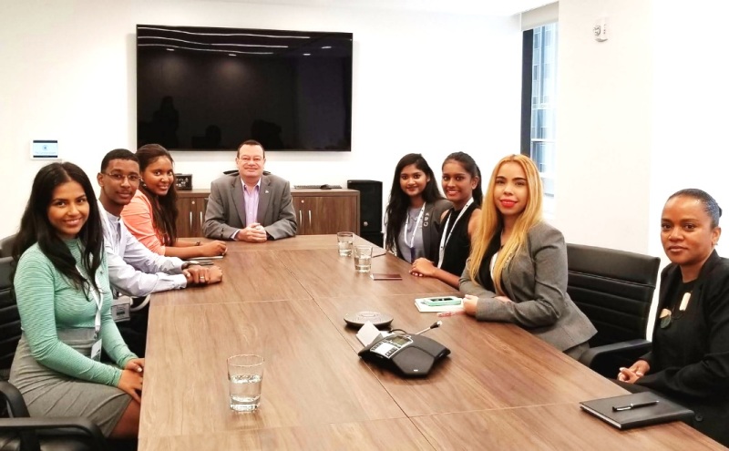 Meeting at the Seychelles permanent mission with Ambassador Jumeau and deputy Ambassador Samson