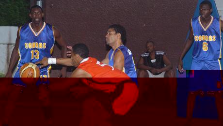 Kolawole, ‘Dulla’ and Amadou Sylla (pictured here against MBU Rockers) led Premium Cobras in scoring against Baya