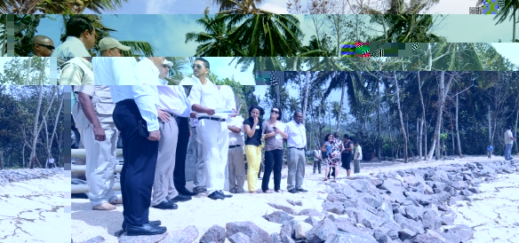President Michel visits areas hit by coastal erosion in south and west Mahe-Residents urged to share ownership of our coastal areas