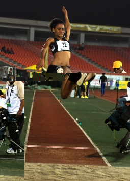 Labiche in action in the long jump
