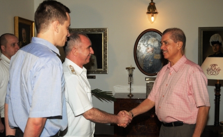 Russian Rear Admiral meets President Michel