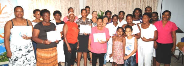 Women complete sewing course