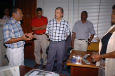 President Michel during his tour of MFA (left) and MENR offices