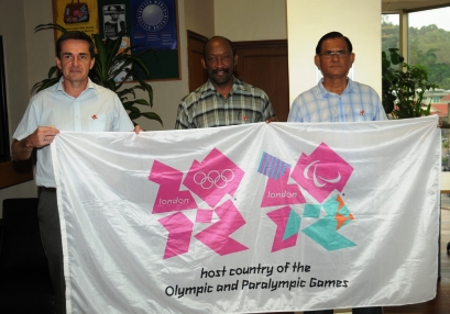 XXX Olympic Games in London-Flag raising ceremony to commemorate six months to the Games