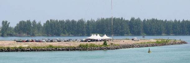 A partial view of Ile du Port where some of the turbines will be located