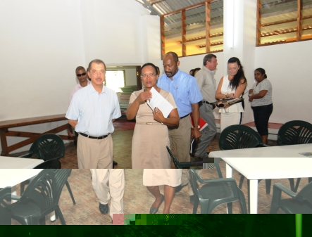 Inspecting the renovated Port Glaud community centre