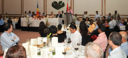 A partial view of guests at the banquet