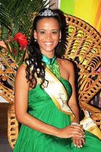 Sherlyn on the night she was crowned Miss Seychelles … Another World 2012