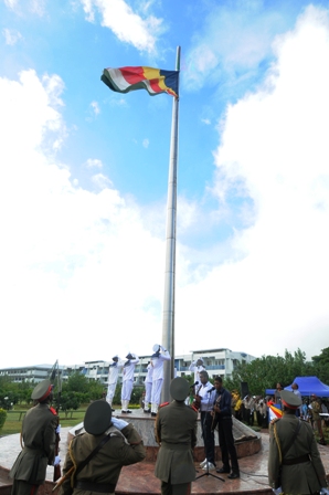The flag-hoisting ceremony