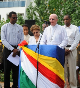 Representatives of various religious denominations praying for the country and its citizens