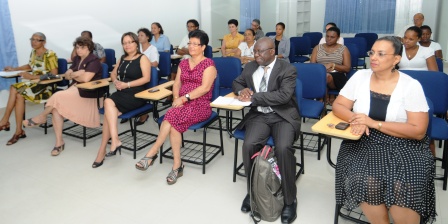 Dr Gedeon (photo left) addressing guests and delegates at the opening of the workshop Monday