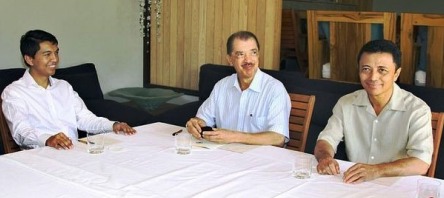 Mr Michel with Madagascar’s leader Mr Rajoelina and former President Ravalomanana