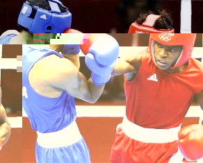 Boxer Andrique Allisop (right) qualified for the Olympics but lost his first bout in London to 