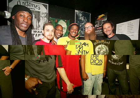 Ras Pyek with members of the Droppers band