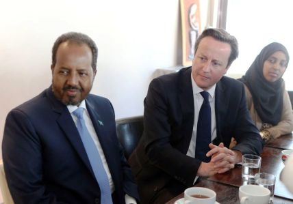 Somali President Hassan Sheikh Mohamud with British Prime Minister David Cameron