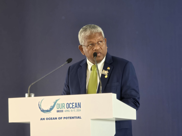 President Ramkalawan speaks at high-level event at Our Ocean Conference in Greece