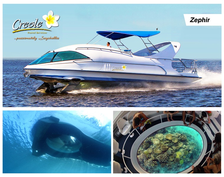 The new glass-bottom boat Zephir offers a unique view of Seychelles’ underwater world