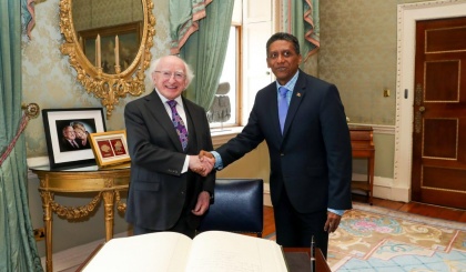 President Danny Faure delivers keynote address at Seafest in Cork, Ireland