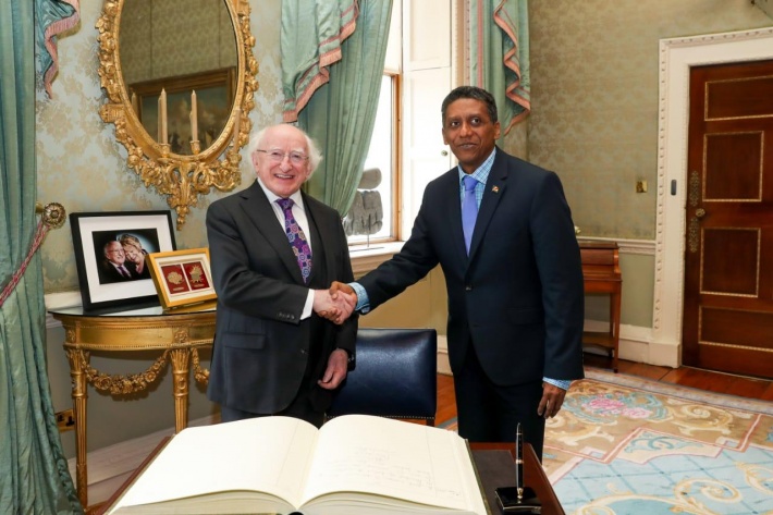 President Danny Faure delivers keynote address at Seafest in Cork, Ireland