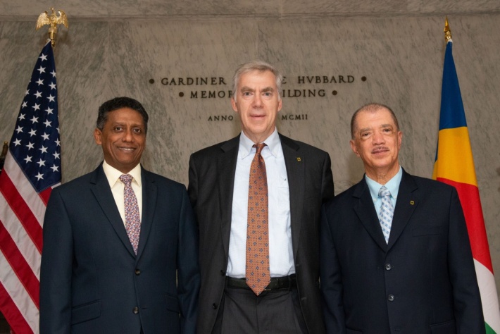 National Geographic Society hosts President Faure and former President James Michel