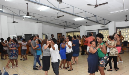 Participants learn new standardised traditional dance moves