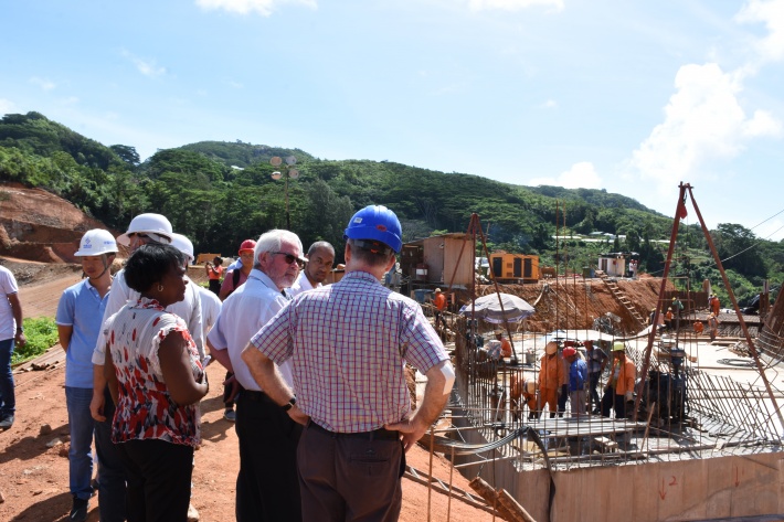 Minister Loustau-Lalanne happy with construction work on La Gogue Dam