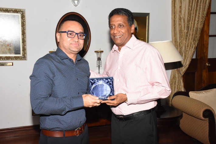 SS Payet discusses achievements of blue bond with President Faure