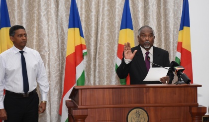 Justice Bernardin Renaud sworn in as chairman of Seychelles Human Rights Commission