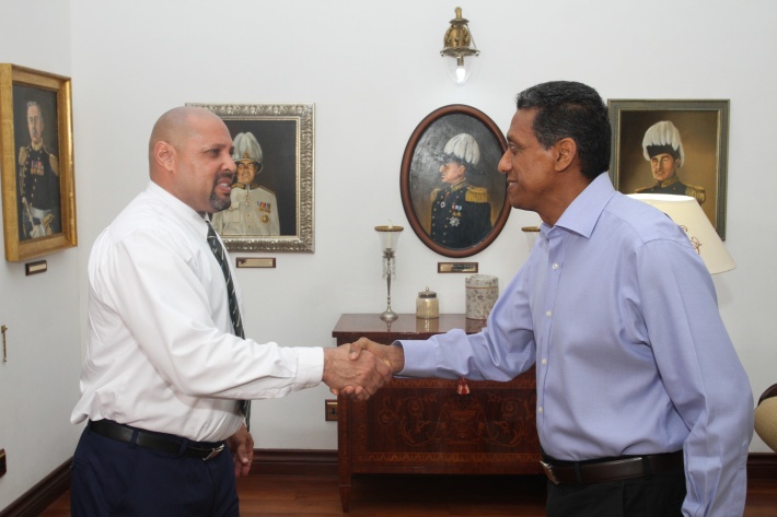 Le Président Faure reçoit l'homme de fer Steven Baccus à State House