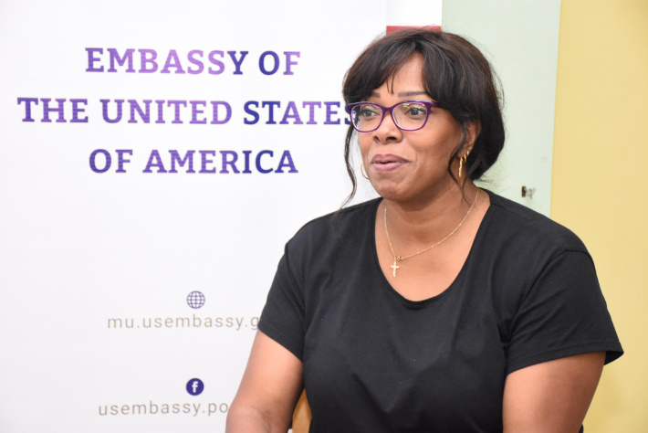 Local journalists interact with internet safety expert Elizabeth Milovidov
