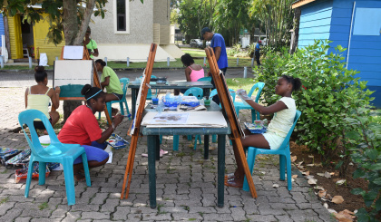 Artist Robert Alexis hosts art programmes for school pupils