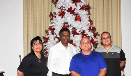 President Faure meets popular Christmas song writer Serge Camille