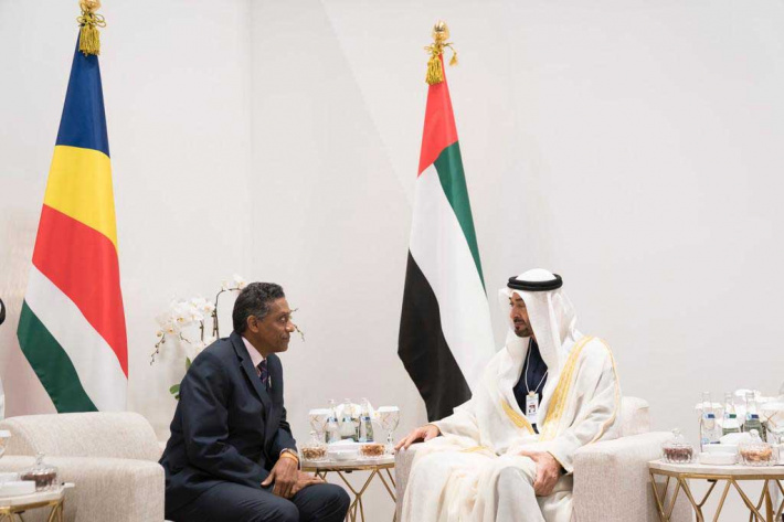 President Danny Faure in talks with Abu Dhabi ruler