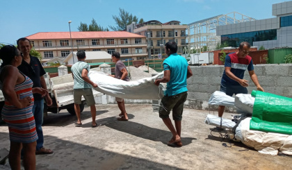 Red Cross assists Ministry of Health with tents