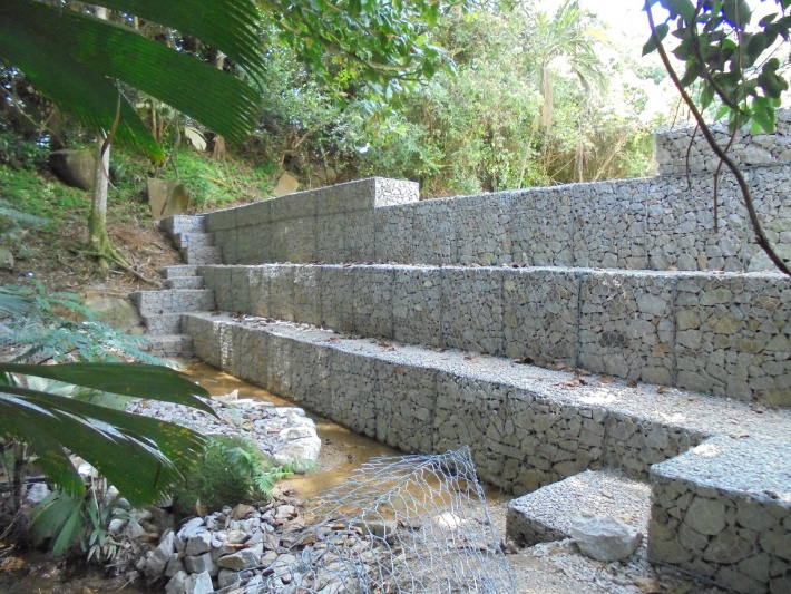 Capacity building in construction of gabion retaining wall for SIT students at Val d’Andorre