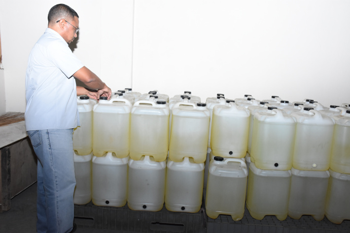 Local coconut oil, a delight for many