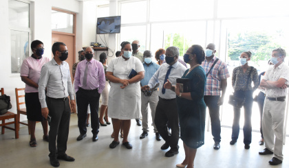 President Wavel Ramkalawan visits the Anse Royale Hospital