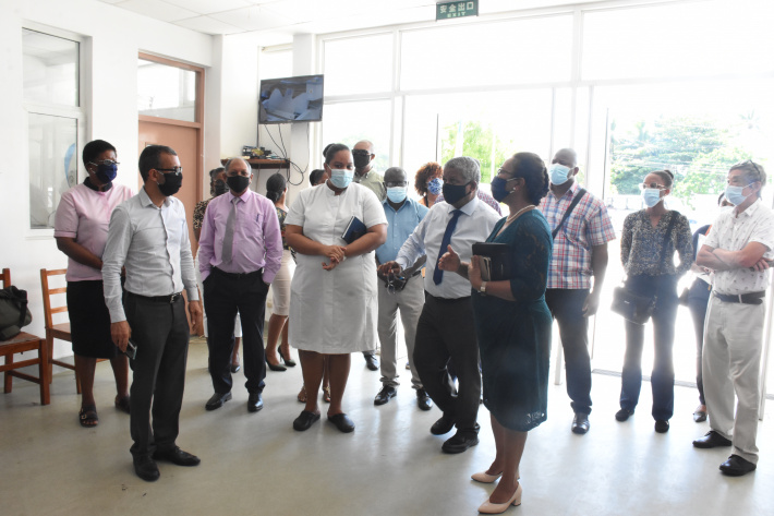 President Wavel Ramkalawan visits the Anse Royale Hospital