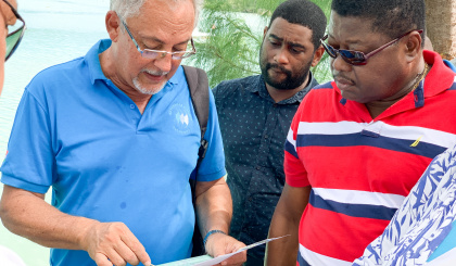 Fisheries minister Jean-Francois Ferrari visits fishing community on Praslin