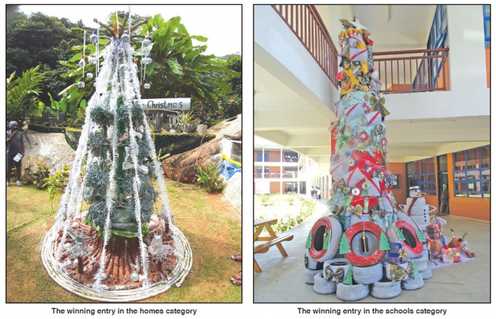 Recycled Christmas tree contest winners rewarded