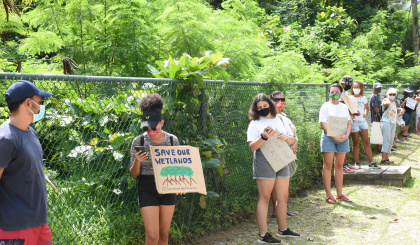 Residents, environmental activists protest against hotel project