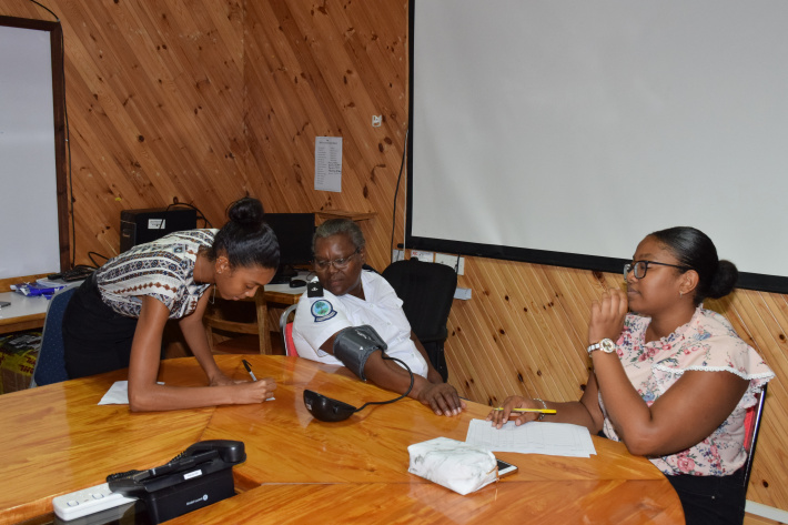 Police officers take part in health screening exercise