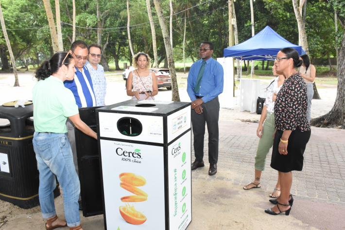 Apex donates bins for cans and pet bottles