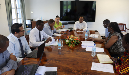 Minister Joubert discusses projects funded by UNDP with resident rep