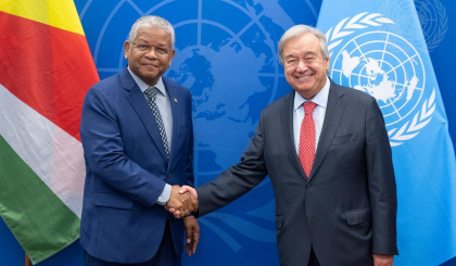 President Ramkalawan holds talks  with UN SG ahead of UNGA78   