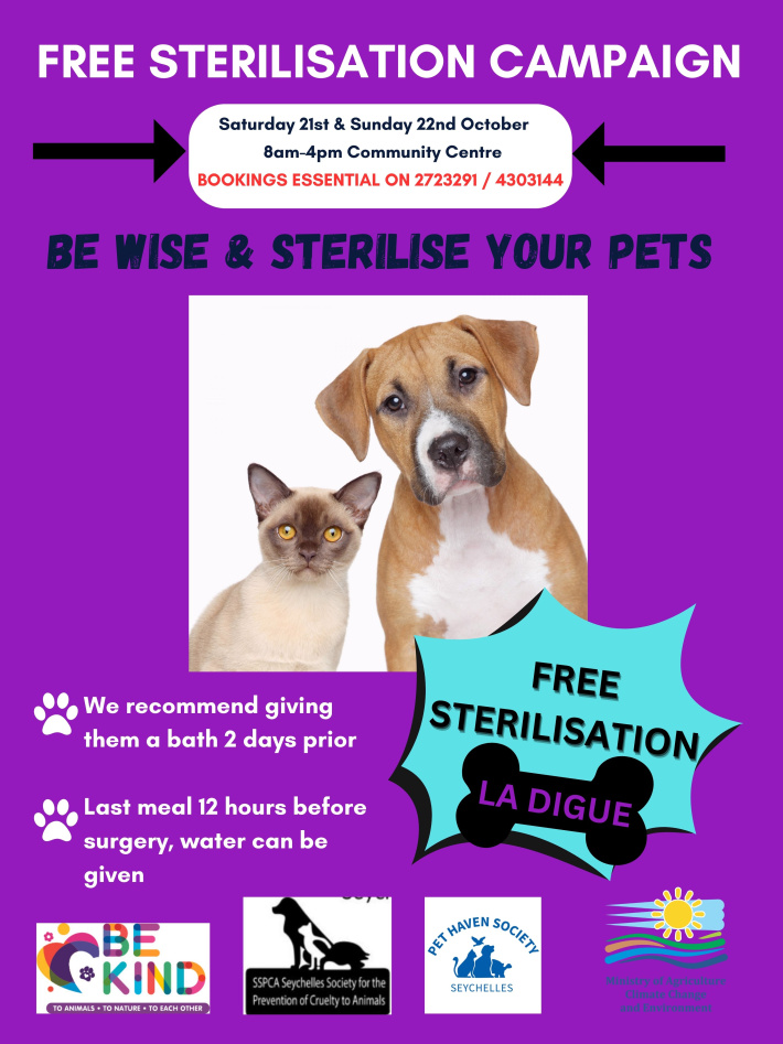 La Digue gears up for two-day sterilisation campaign