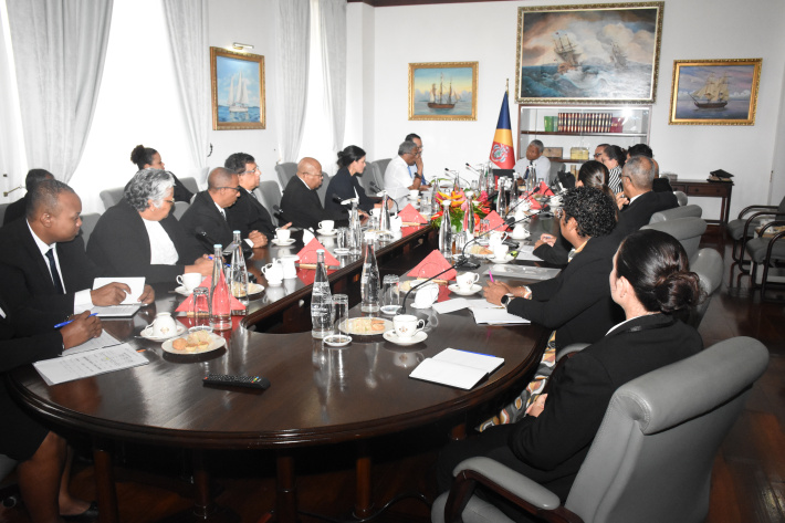 Judiciary holds meeting with President Wavel Ramkalawan   