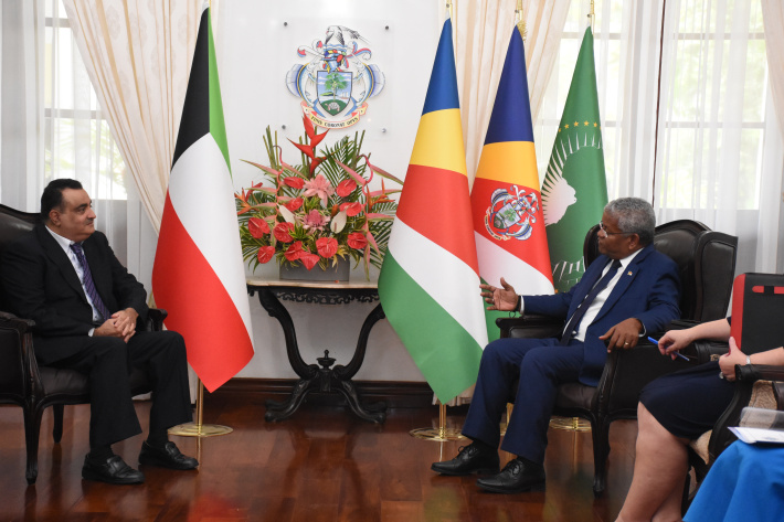 Kuwaiti ambassador pays courtesy call on President Ramkalawan