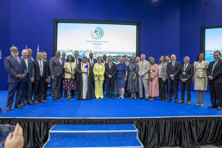 Minister Derjacques holds high-level talks at the Global Supply Chain Forum in Barbados